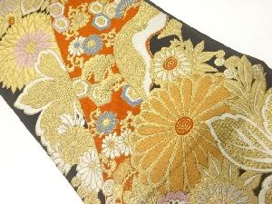 アンティーク 花古典柄模様織出し袋帯(材料)